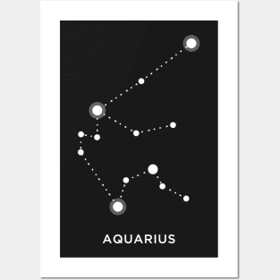 Aquarius Zodiac Constellation Shirt Birth Sign Posters and Art